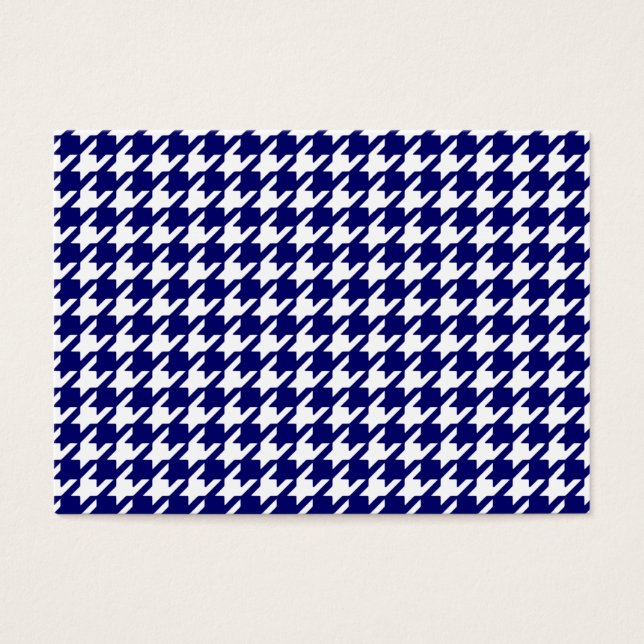 Preppy Navy Blue and White Houndstooth Pattern (Front)