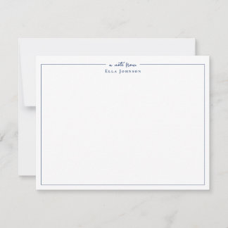Preppy Navy Blue & White a note from Thank You Card