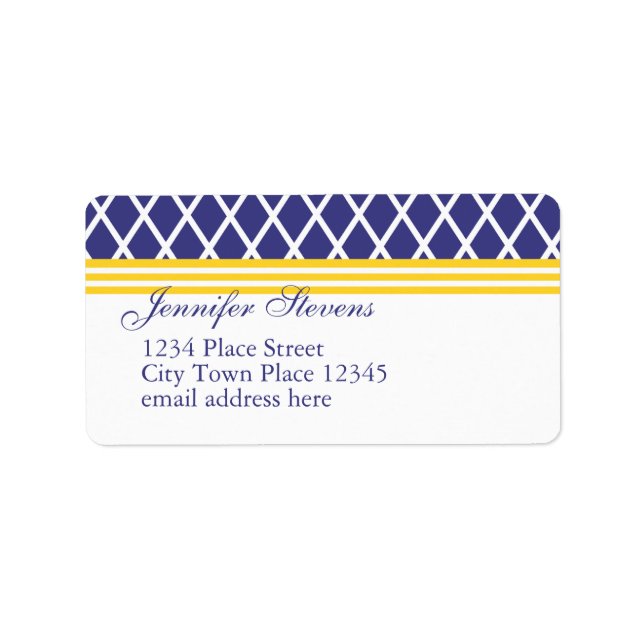 Preppy Navy Lattice Label (Front)