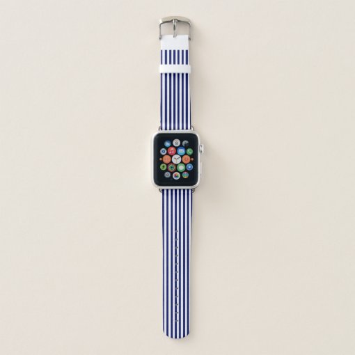 Preppy Navy Striped Apple Watchband Apple Watch Band | Zazzle