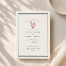 Preppy New England Lobster Wedding Invitation