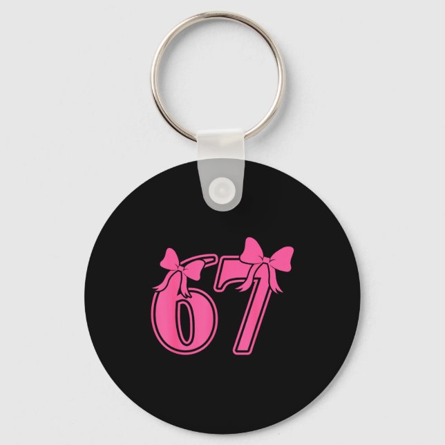 Preppy Nk Coquette Bow Lace 67 Six Seven Meme Wome Keychain (Front)