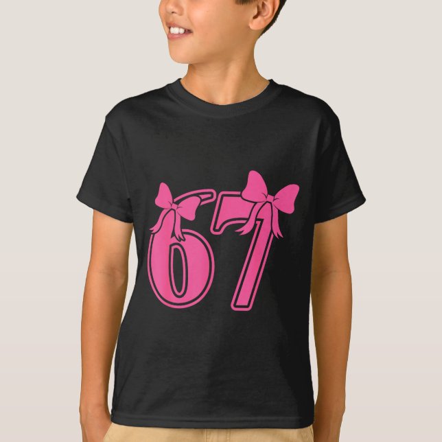 Preppy Nk Coquette Bow Lace 67 Six Seven Meme Wome T-Shirt (Front)