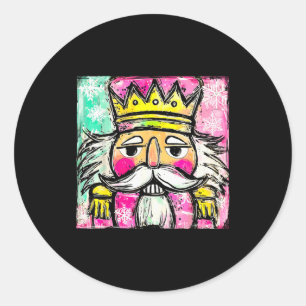 Preppy Nutcracker Christmas Girly Xmas Costume Kid Classic Round Sticker