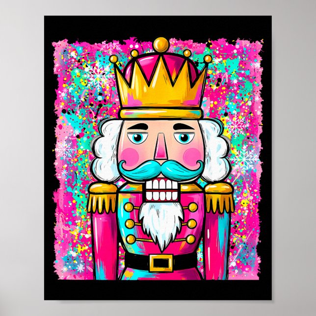 Preppy Nutcracker Merry Christmas Xmas Pajamas Wom Poster (Front)