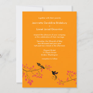 Preppy Orange Designer Spring Weddings DIY Invitat Invitation