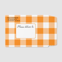 Preppy Orange Gingham mailer with address box