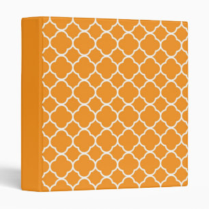 Preppy Orange Quatrefoil Binder