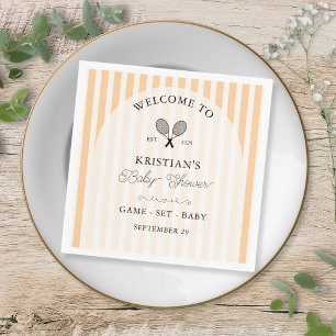 Preppy Orange Tennis Country Club Baby Shower Napkins