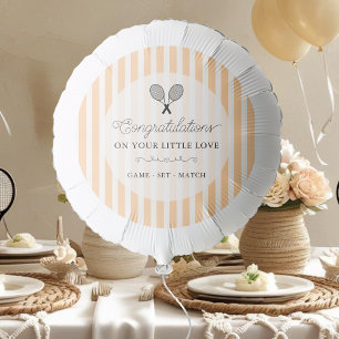Preppy Orange Tennis Theme Chic Baby Shower Balloon