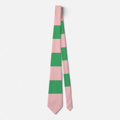 Preppy Pale Pink  Green Striped  Customizable Tie