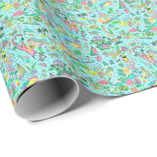 Preppy Palm Beach Bermuda Wrapping Paper