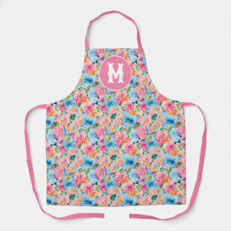 Preppy Palm Beach Butterflies Monogram Apron