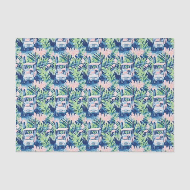 Preppy Palm Beach Golf Carts Tissue Paper (Front)