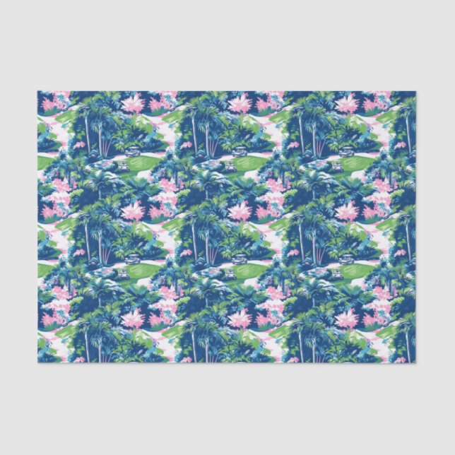 Preppy Palm Beach Golf Tissue Paper (Front)