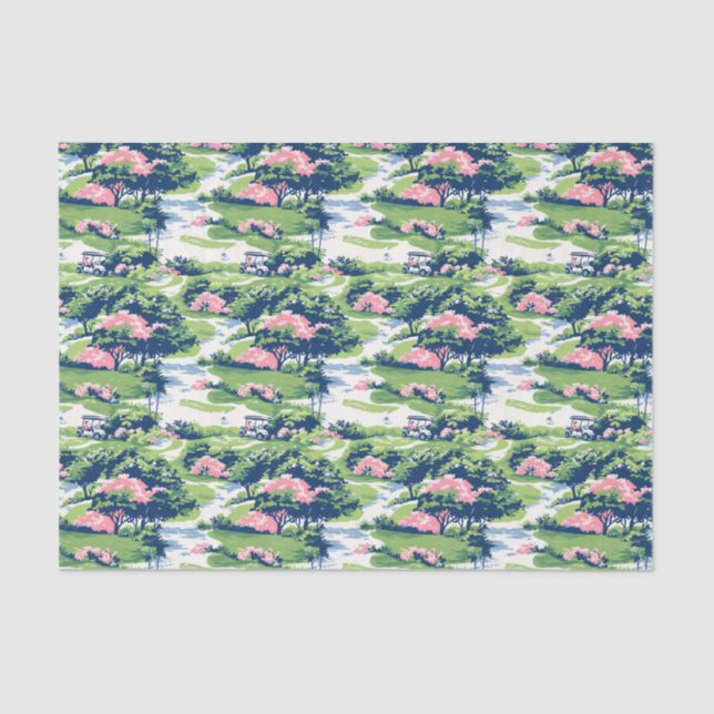 Preppy Palm Beach Golf Tissue Paper (Front)
