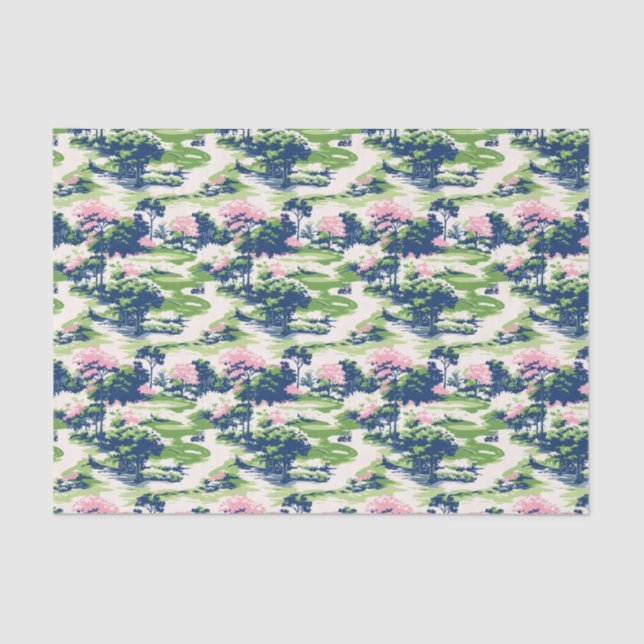 Preppy Palm Beach Golf Tissue Paper (Front)