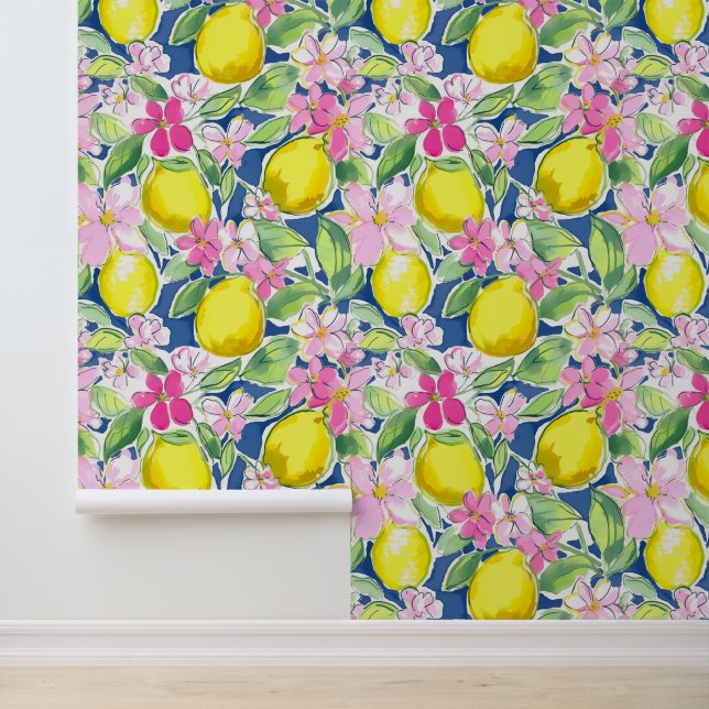Preppy Palm Beach Lemons Wallpaper (Application)
