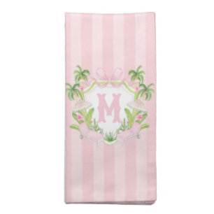 Preppy Palm Beach Monogram Crest Cloth Napkin