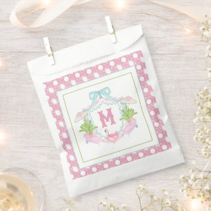 Preppy Palm Beach Monogram Crest Favor Bag