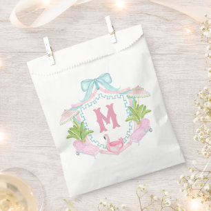 Preppy Palm Beach Monogram Crest Favor Bag
