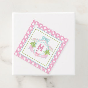 Preppy Palm Beach Monogram Crest Favor Tags