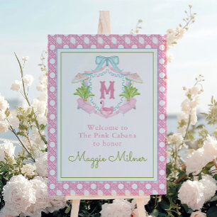 Preppy Palm Beach Monogram Crest Foam Board