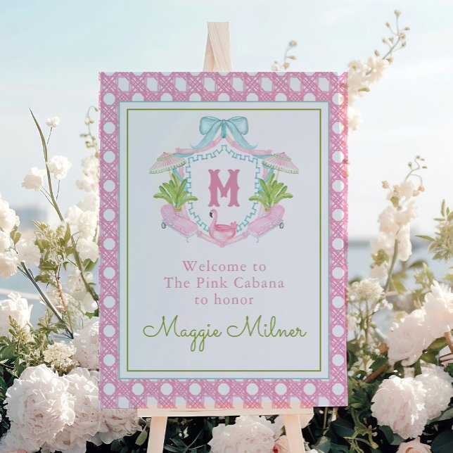 Preppy Palm Beach Monogram Crest Foam Board (Creator Uploaded)