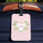 Preppy Palm Beach Monogram Crest Luggage Tag<br><div class="desc">This Beach Towel has a preppy crest design featuring palm beach pool chairs and umbrellas. You can personalize with your monogram initial and name.</div>