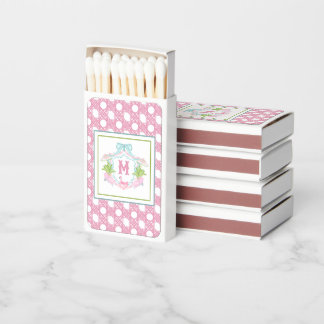 Preppy Palm Beach Monogram Crest Matchboxes
