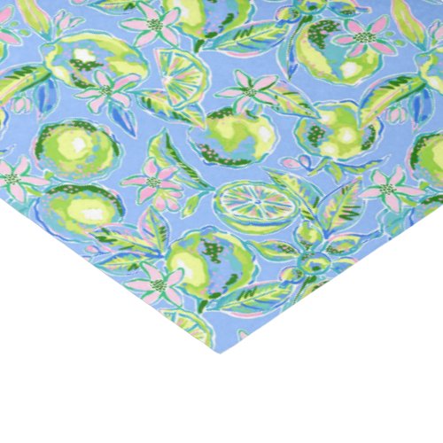 Preppy Palm Beach Print Blue and Green Limes Tissue Paper