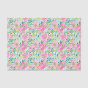 Preppy Palm Beach Print Pink and Green Flowers Tissue Paper