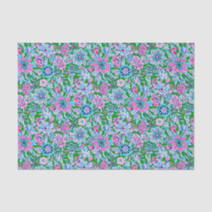 Preppy Palm Beach Print Pink and Green Flowers Tissue Paper