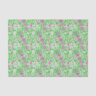 Preppy Palm Beach Print Pink and Green Giraffes Tissue Paper