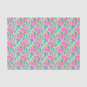 Preppy Palm Beach Print Pink and Green Tigers Tissue Paper