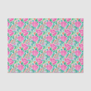 Preppy Palm Beach Print Pink and Green Tigers Tissue Paper