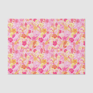 Preppy Palm Beach Print Pink and Orange Giraffes Tissue Paper