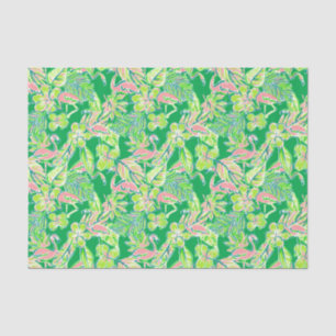 Preppy Palm Beach Print Pink & Green Flamingos Tissue Paper
