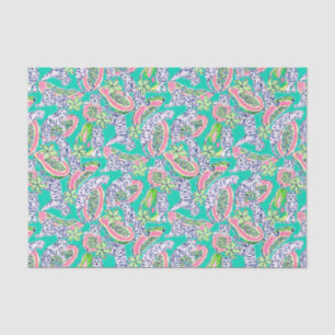 Preppy Palm Beach Print Tigers and Papayas Tissue Paper
