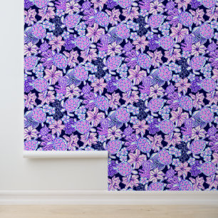 Preppy Palm Beach Purple & Navy Turtles Wallpaper