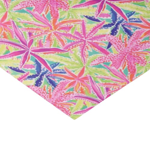 Preppy Palm Beach Tropical Flowers Pattern Tissue Paper