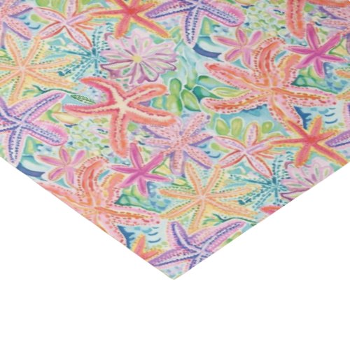 Preppy Palm Beach Tropical Starfish Pattern Tissue Paper