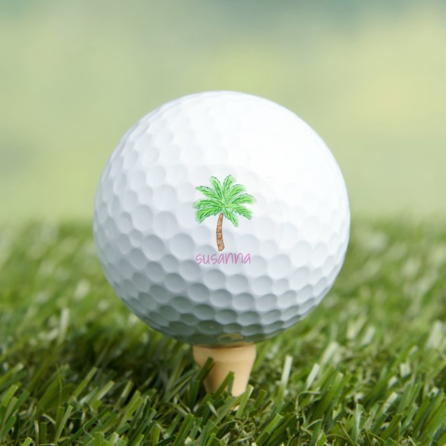 Preppy Palm Tree Custom Carbon Fiber  Golf Balls (Insitu Tee)