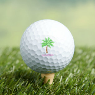 Preppy Palm Tree Personalized Golf Balls