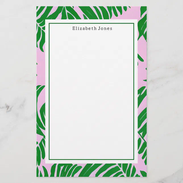 Palm Tree Stationery Printable Letter Writing Stationery