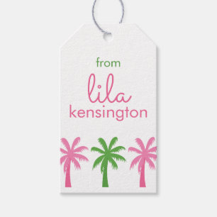 Preppy Palm Trees Personalized Gift Tags