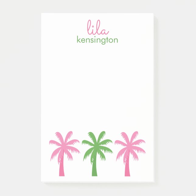 Preppy Palm Trees Personalized Notepad (Front)