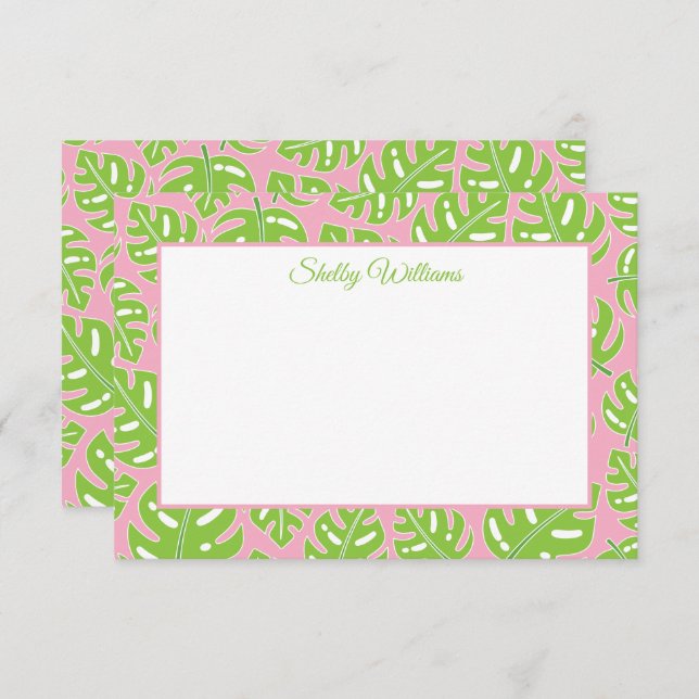 Preppy Palms Personalized Note Cards (Front/Back)