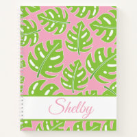 Preppy Palms Personalized Spiral Notebook