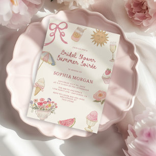 Preppy Pastel Bridal Shower Summer Soiree Invitation